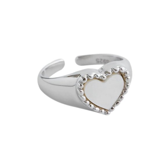 *NEW 925 Sterling Silver Heart Adjustable Ring - Picture 8 of 9